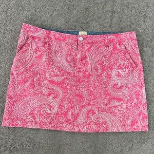 GH Bass and Company size 14 Paisley, pink and white skirt